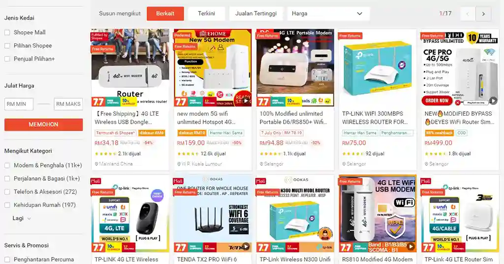Tempat Terbaik untuk Membeli Modem Wifi
