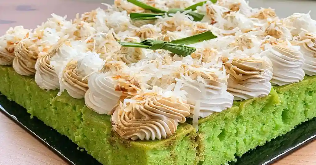 Kek Pandan Gula Melaka Krim Keju